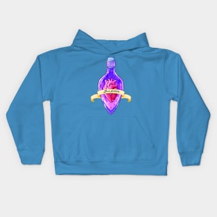 Love Potion Bottle with Anatomical Heart Pastel Kids Hoodie